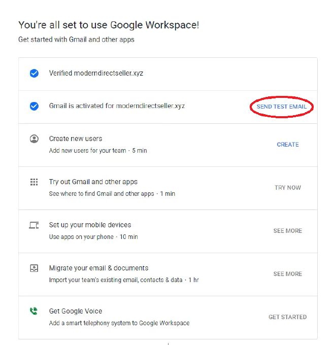 Google Workspace setup next steps